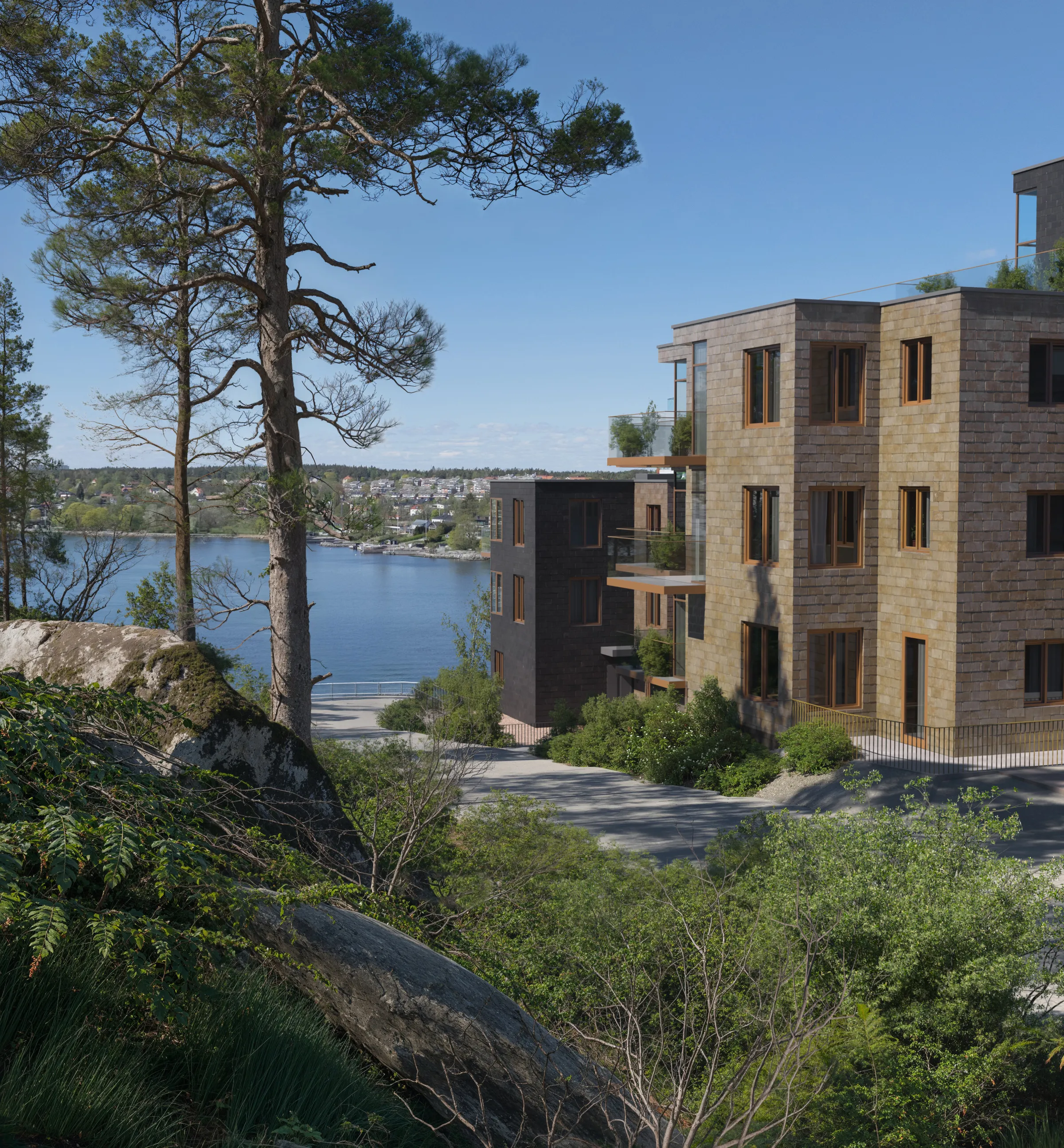 Telegrafterrassen på bergssluttningen med utsikt över Stockholms inlopp