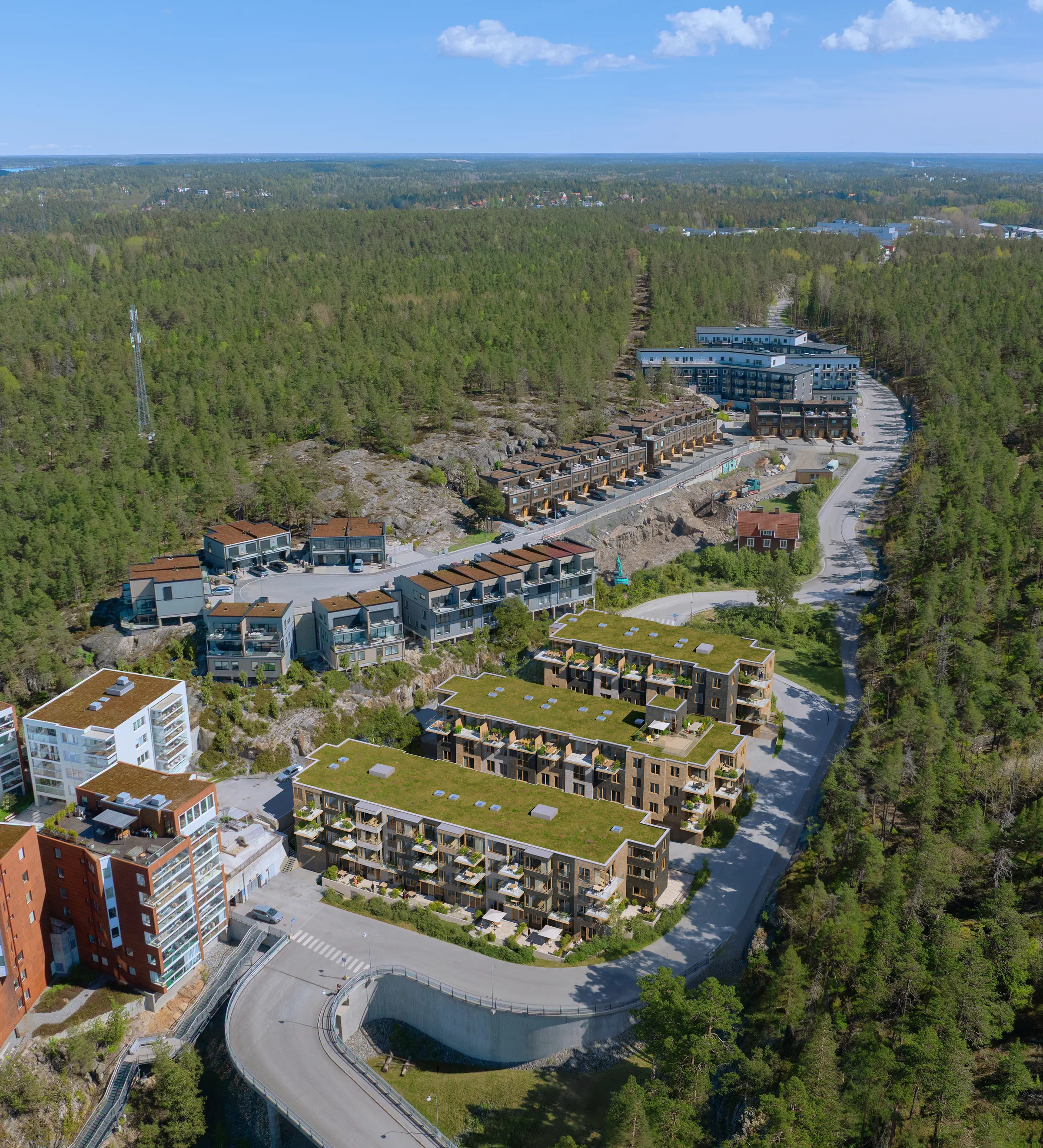 Flygvy över hela Telegrafterrassen-området på Telegrafberget